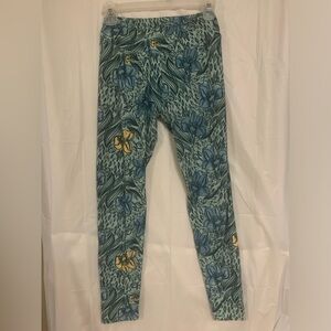 LuLaRue Women’s one size leggings teal and yellow